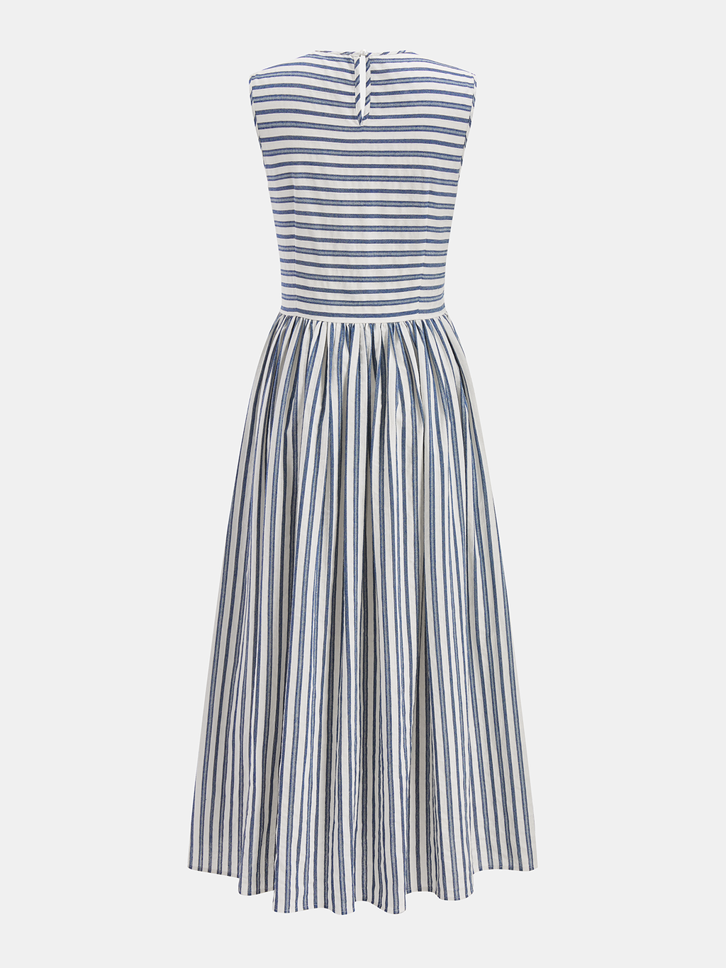 Cotton Striped Smocked Sleeveless Maxi Dress