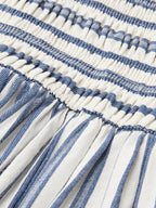Cotton Striped Smocked Sleeveless Maxi Dress