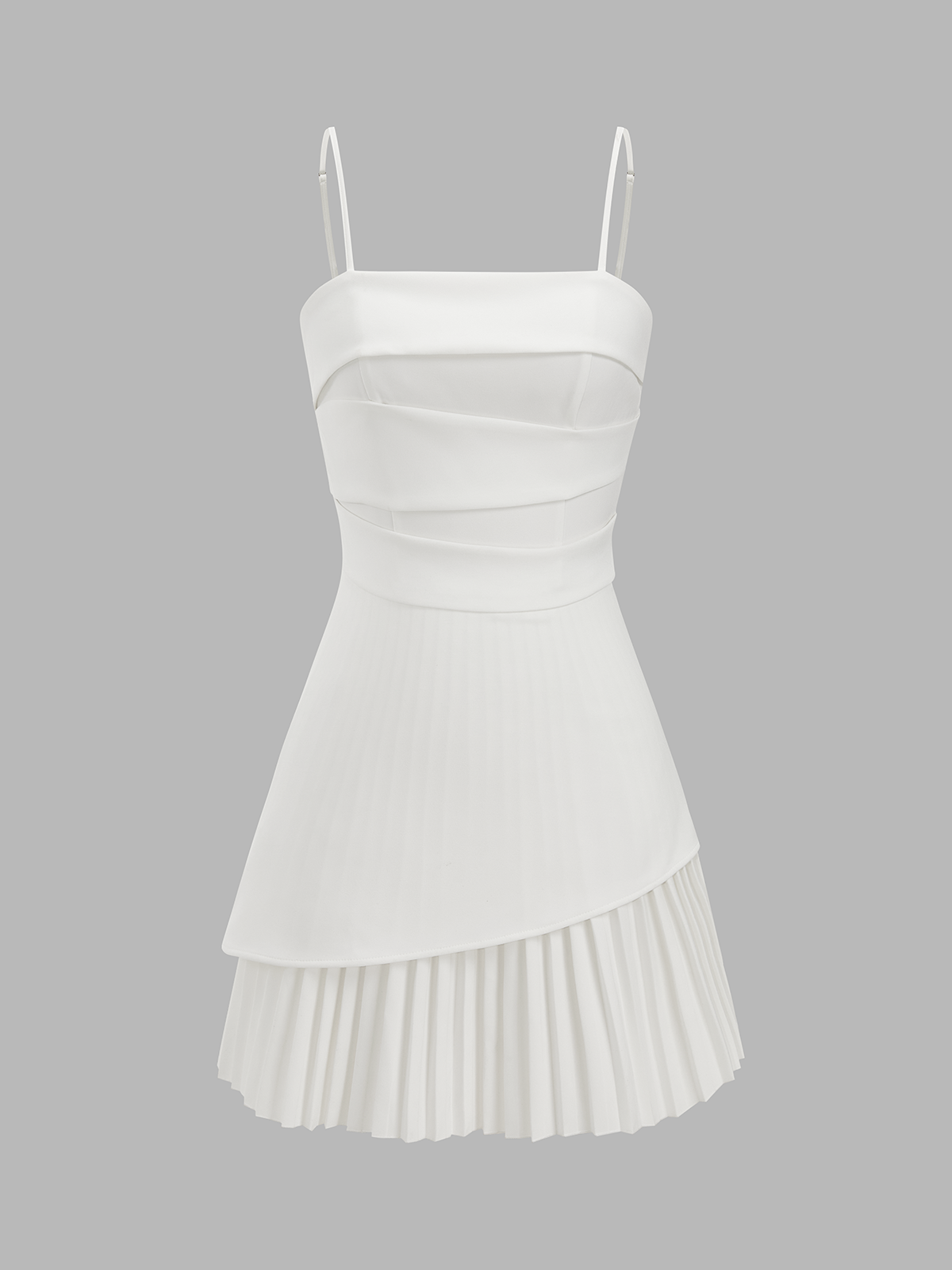 Asymmetrical Pleated Hem Mini Cami Dress