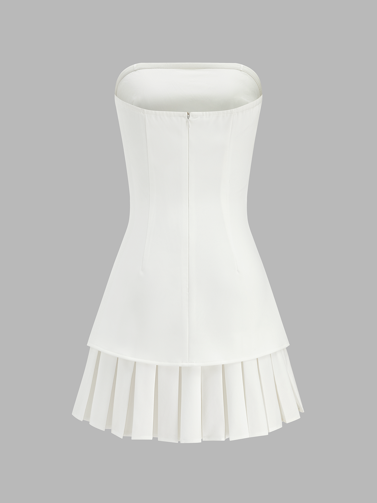 Strapless Pleated Mini Dress with Anti-Slip Design