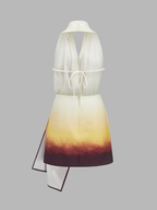 Asymmetric Gradient Halter Neckline Mini Dress