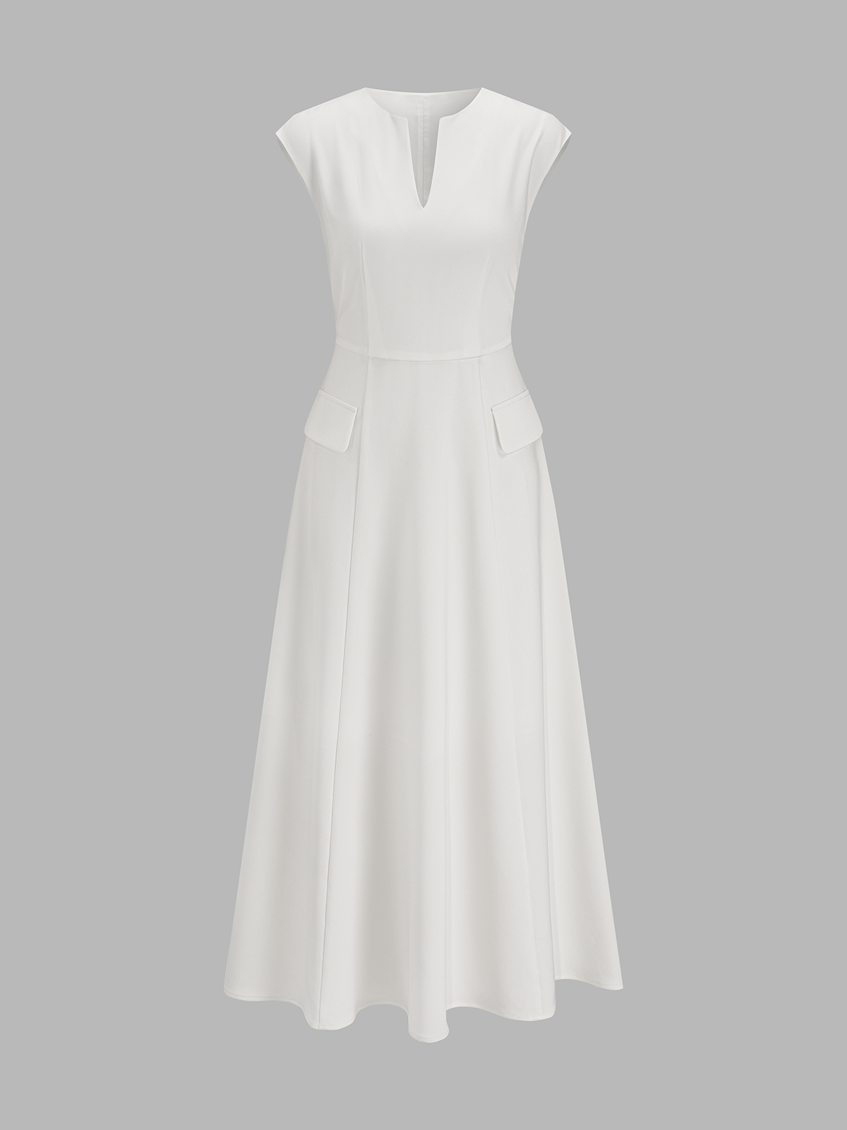 Cap Sleeve V Neck Midi Length Dress