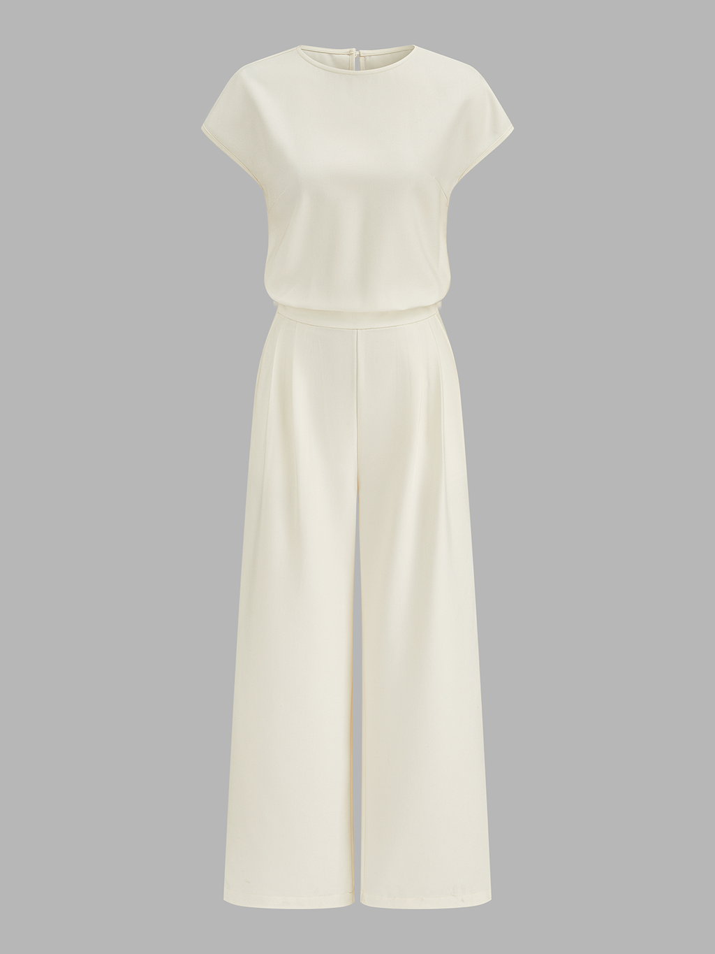 Cap Sleeve Jumpsuit with Open Back and Wide Legs