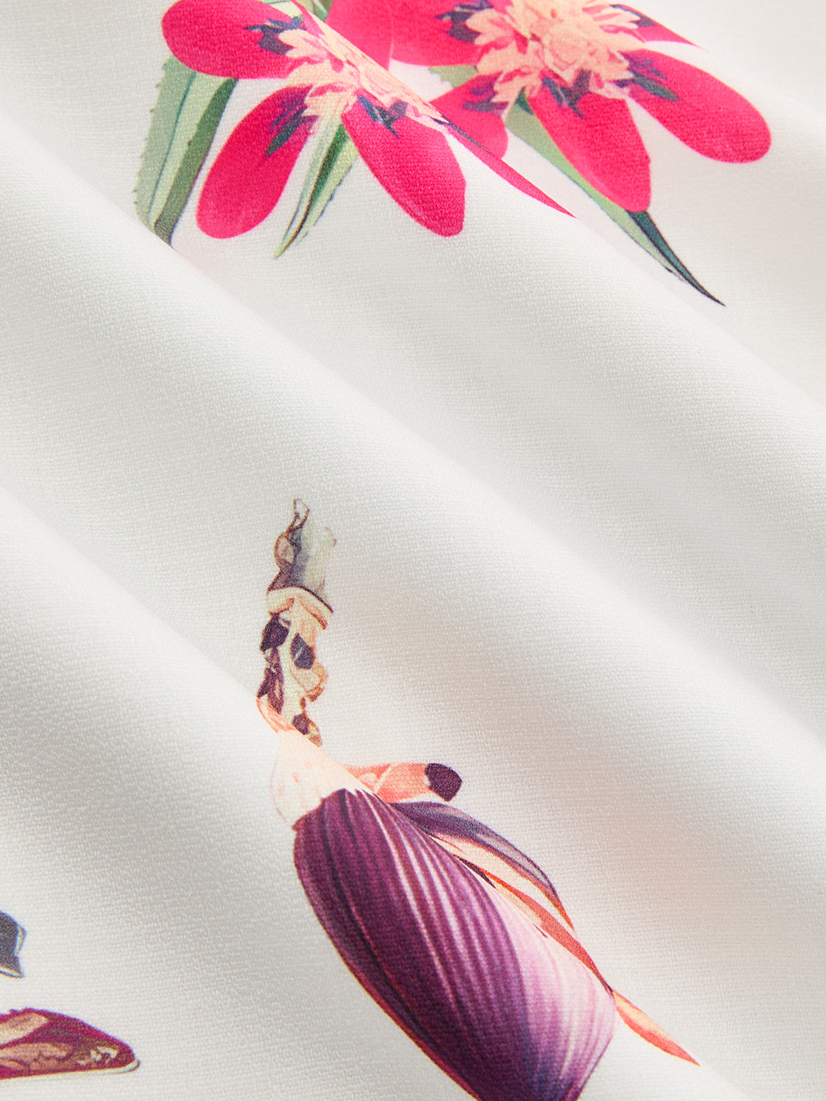 Cotton Linen Sleeveless Dress with Tropical Print