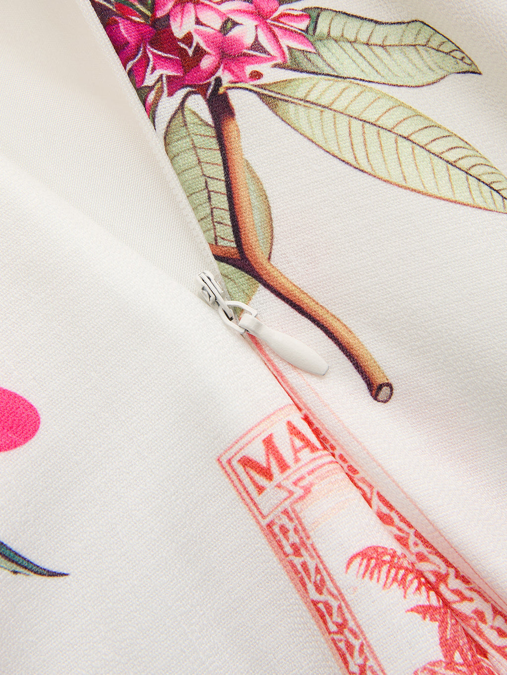 Cotton Linen Sleeveless Dress with Tropical Print