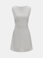 Sleeveless Striped Cotton Mini Dress for Women