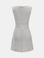 Sleeveless Striped Cotton Mini Dress for Women