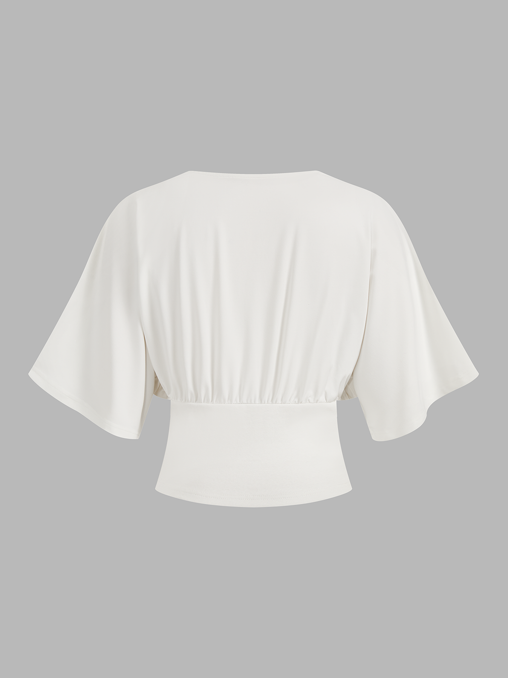 V-Neck Top with Twist Front and Batwing Sleeves