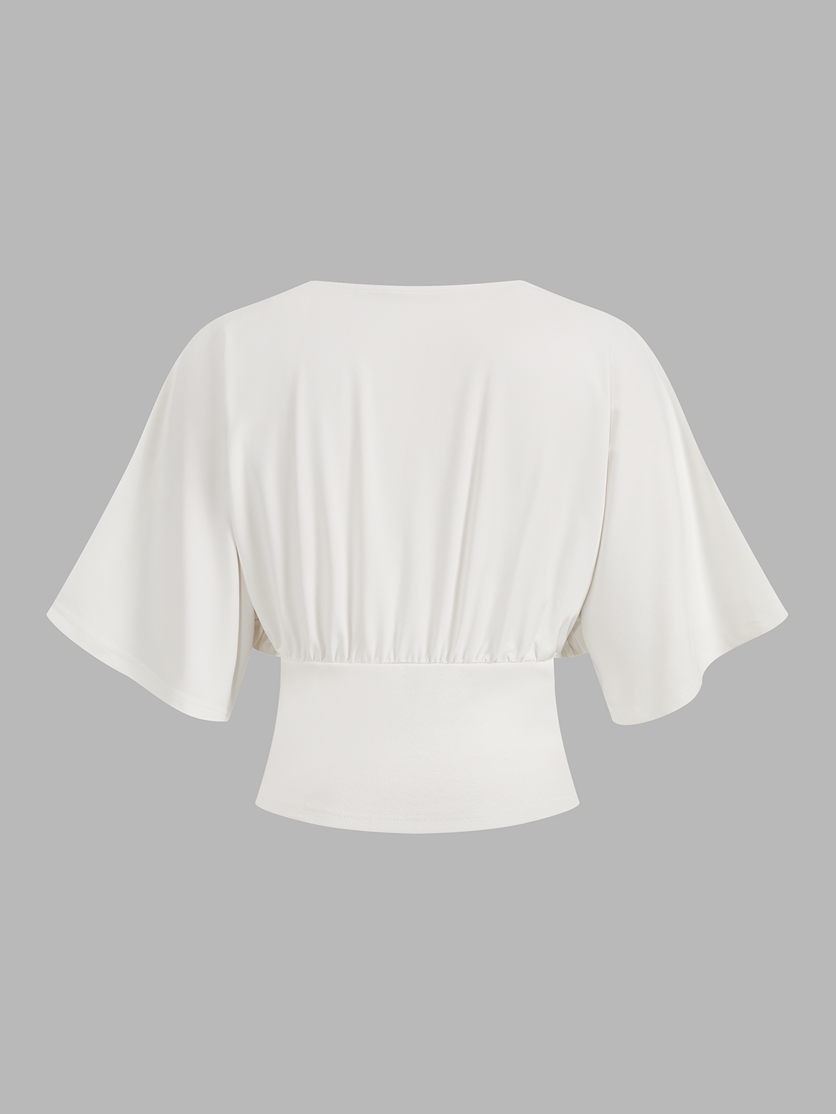V-Neck Top with Twist Front and Batwing Sleeves