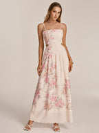 Floral Cut-Out Cami Maxi Dress