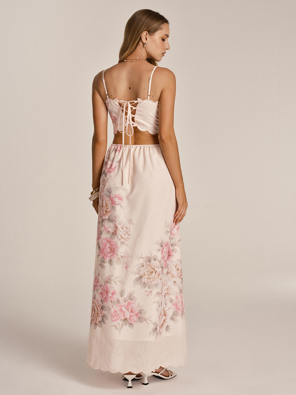 Floral Cut-Out Cami Maxi Dress