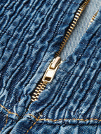 Square Neck Denim Midi Dress with Tie Front