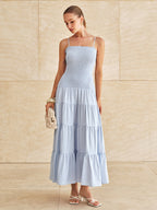Tiered Smocked Maxi Dress with Cami Straps