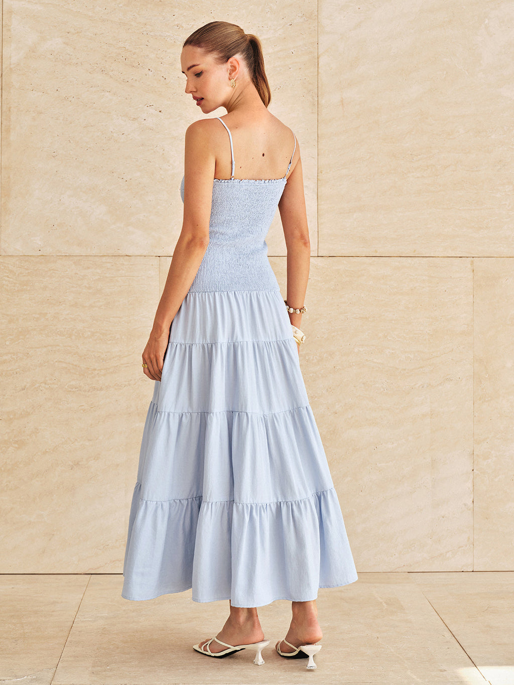 Tiered Smocked Maxi Dress with Cami Straps