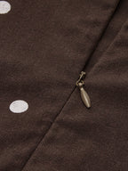One Shoulder Polka Dot Linen Blend Mini Dress