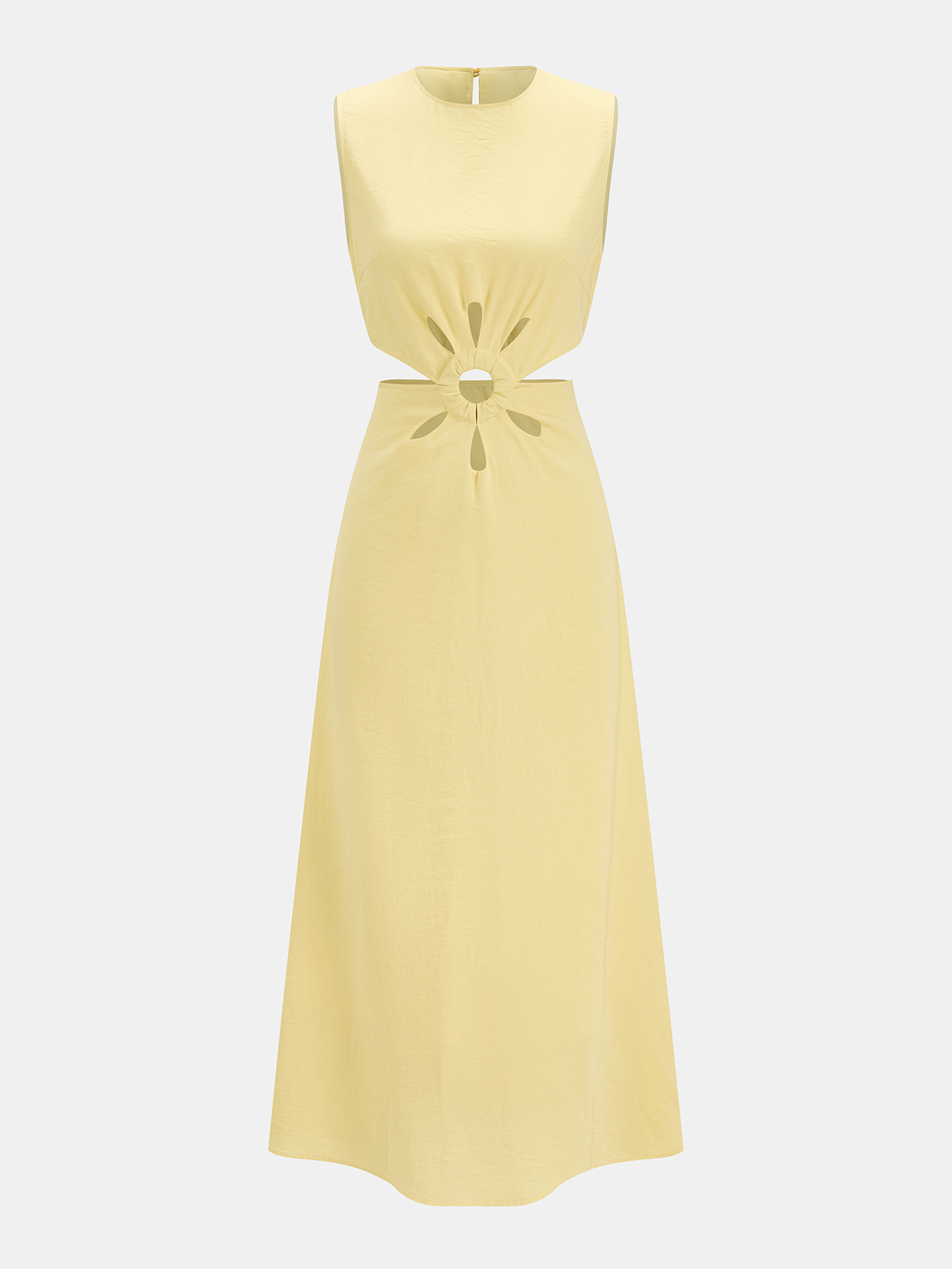 Cutout Waist Sleeveless Long Dress