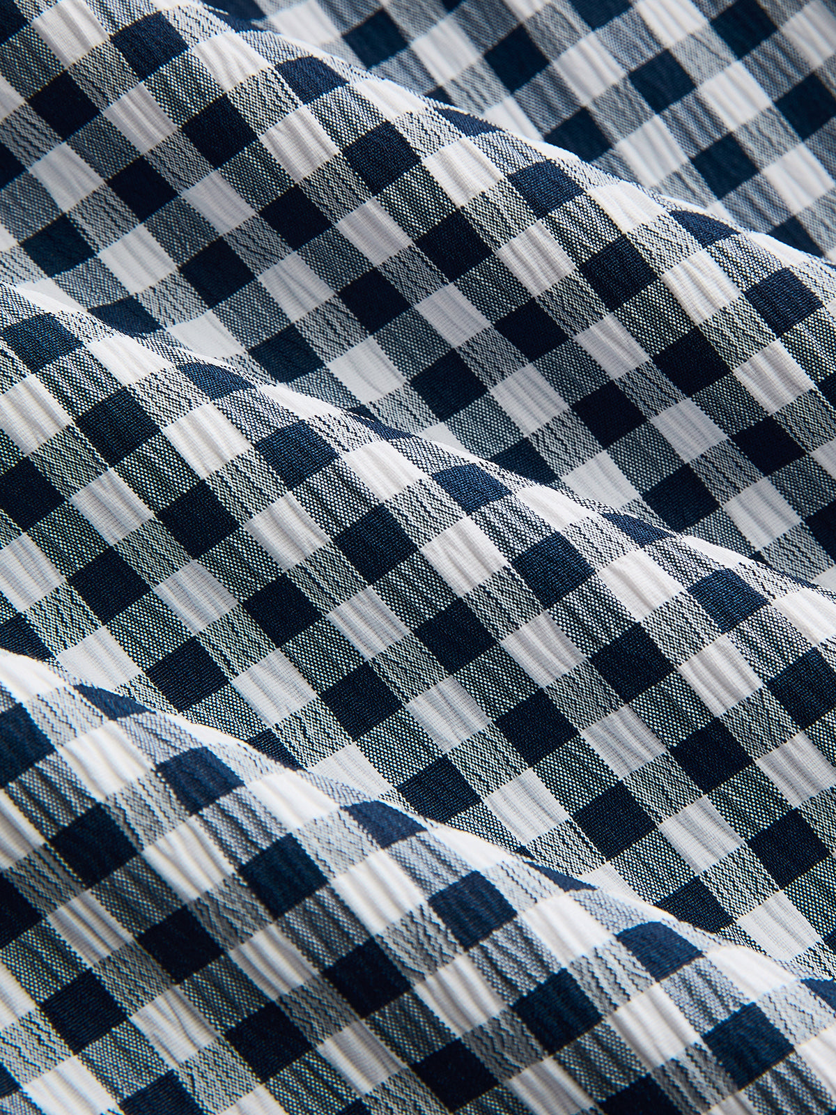 Gingham Midi Dress with Frog Button Short Sleeves