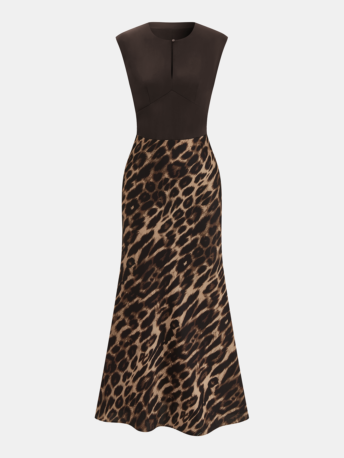 Leopard Print Sleeveless Maxi Dress for Summer