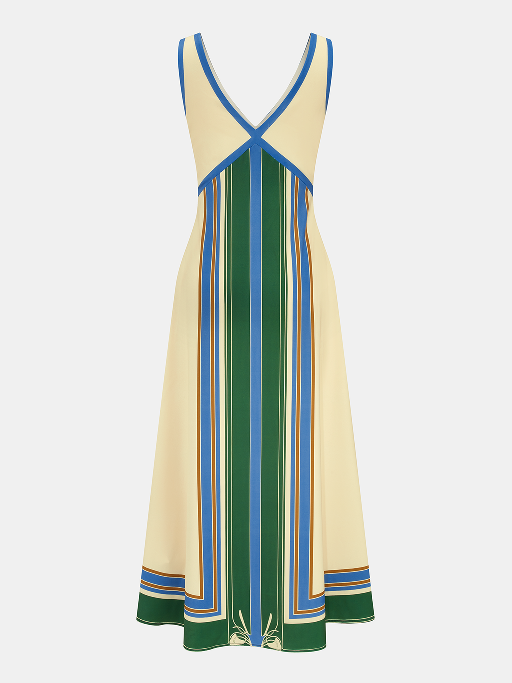 Geometric Pattern Sleeveless V-Neck Maxi Dress