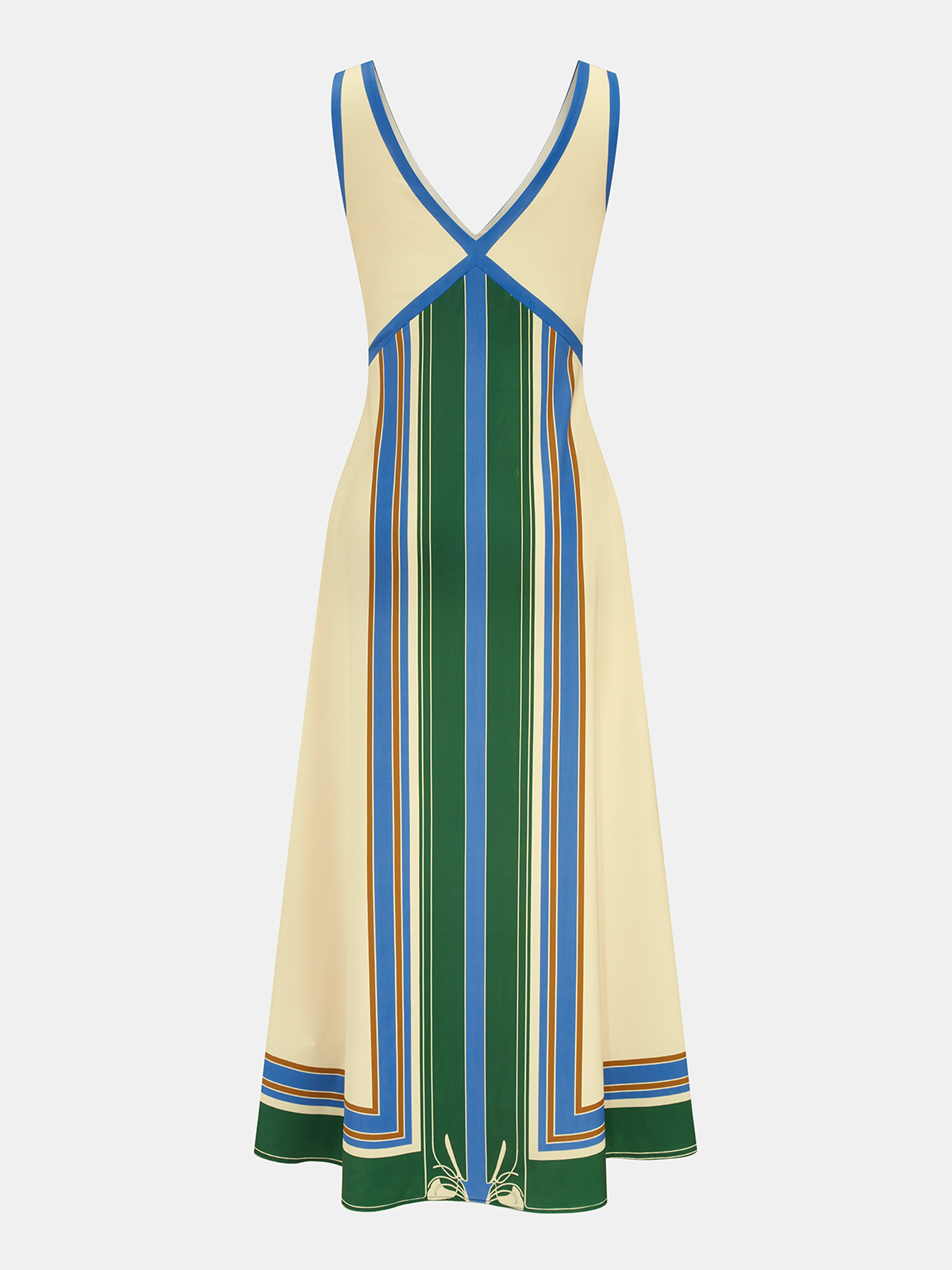 Geometric Pattern Sleeveless V-Neck Maxi Dress