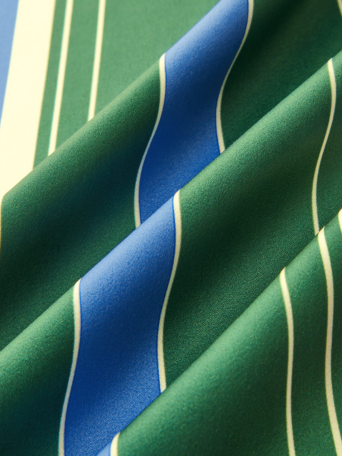 Geometric Maxi Dress with V-Neck and Sleeveless Design