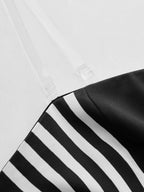 Striped Belted Midi Dress with Strapless Design