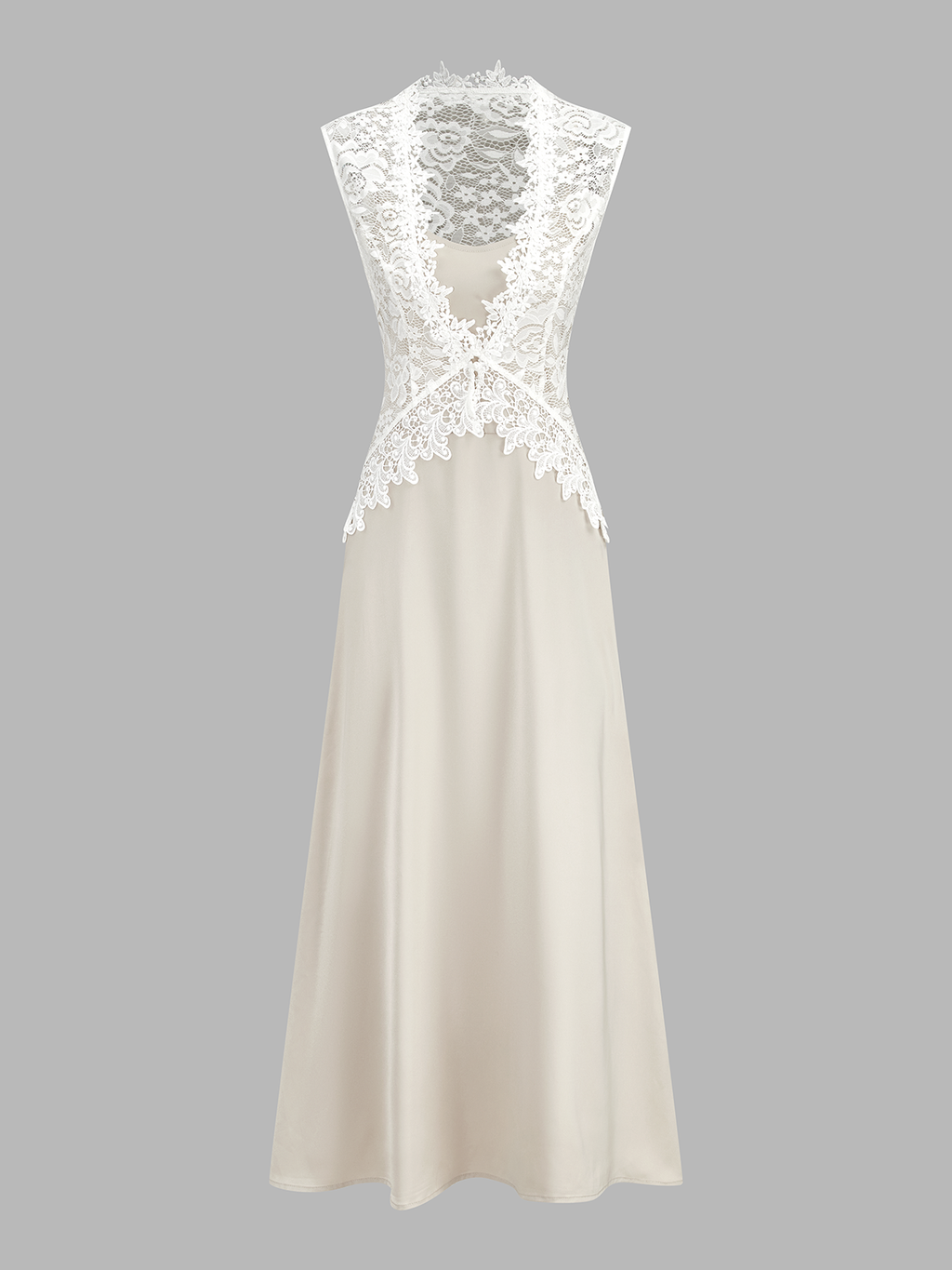 Satin Cami Dress with Coordinating Lace Vest Set