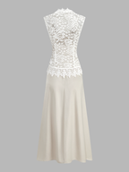 Satin Cami Dress and Lace Vest Ensemble