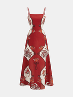 Tropical Print Cami Dress with Cut-Out Detail