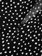 Lace V-Neck Midi Dress with Polka Dot Pattern