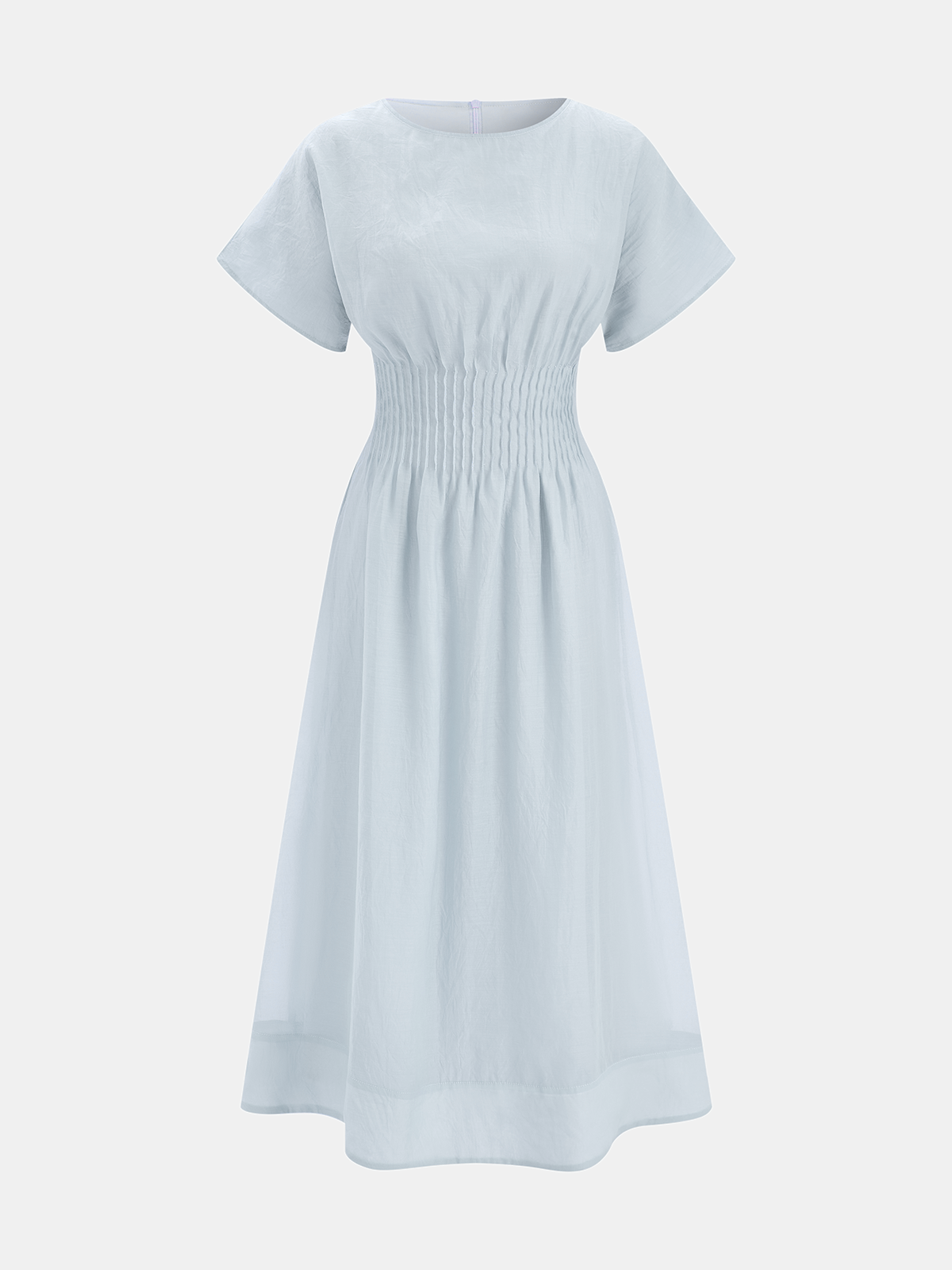 Smocked Waist Short Sleeve Midi Dress