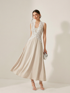 Satin Cami Dress and Lace Vest Ensemble