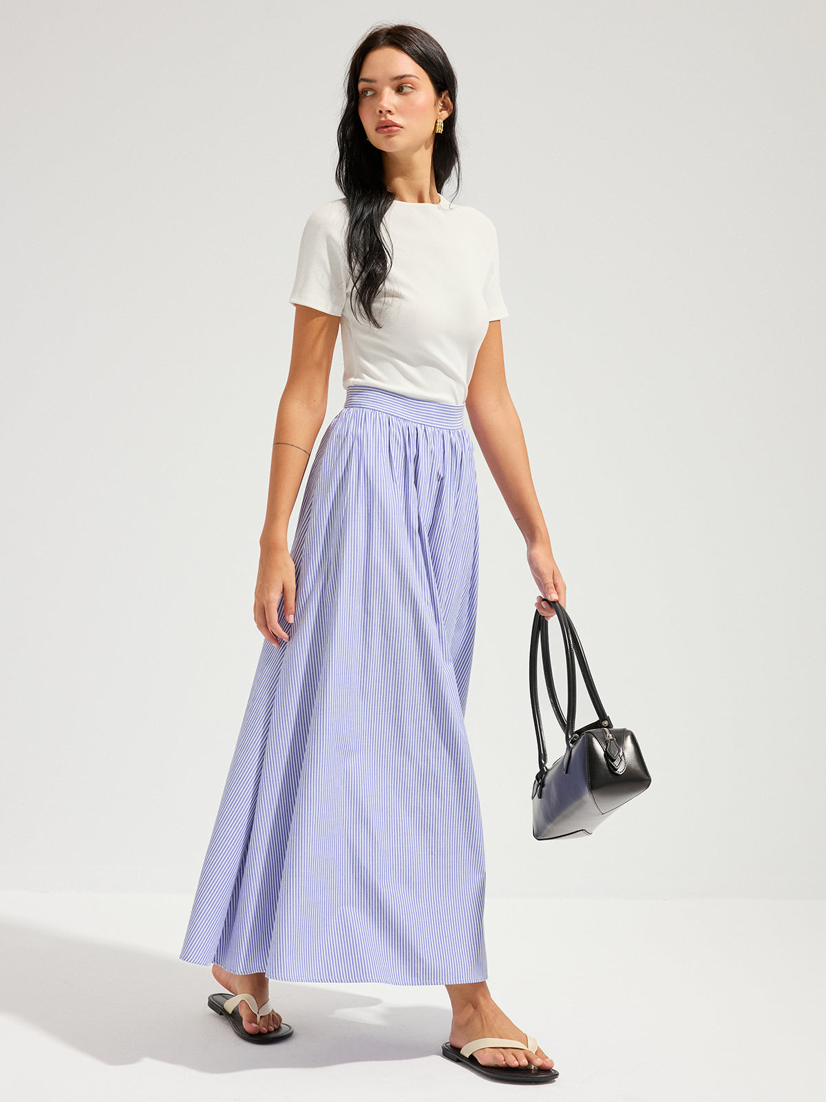 Open Back Ribbed Top with Short Sleeves
