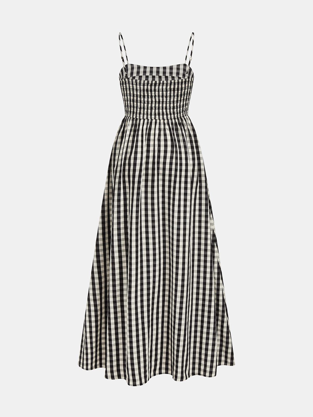 Gingham Cotton Maxi Dress with Cutout Cami Detail