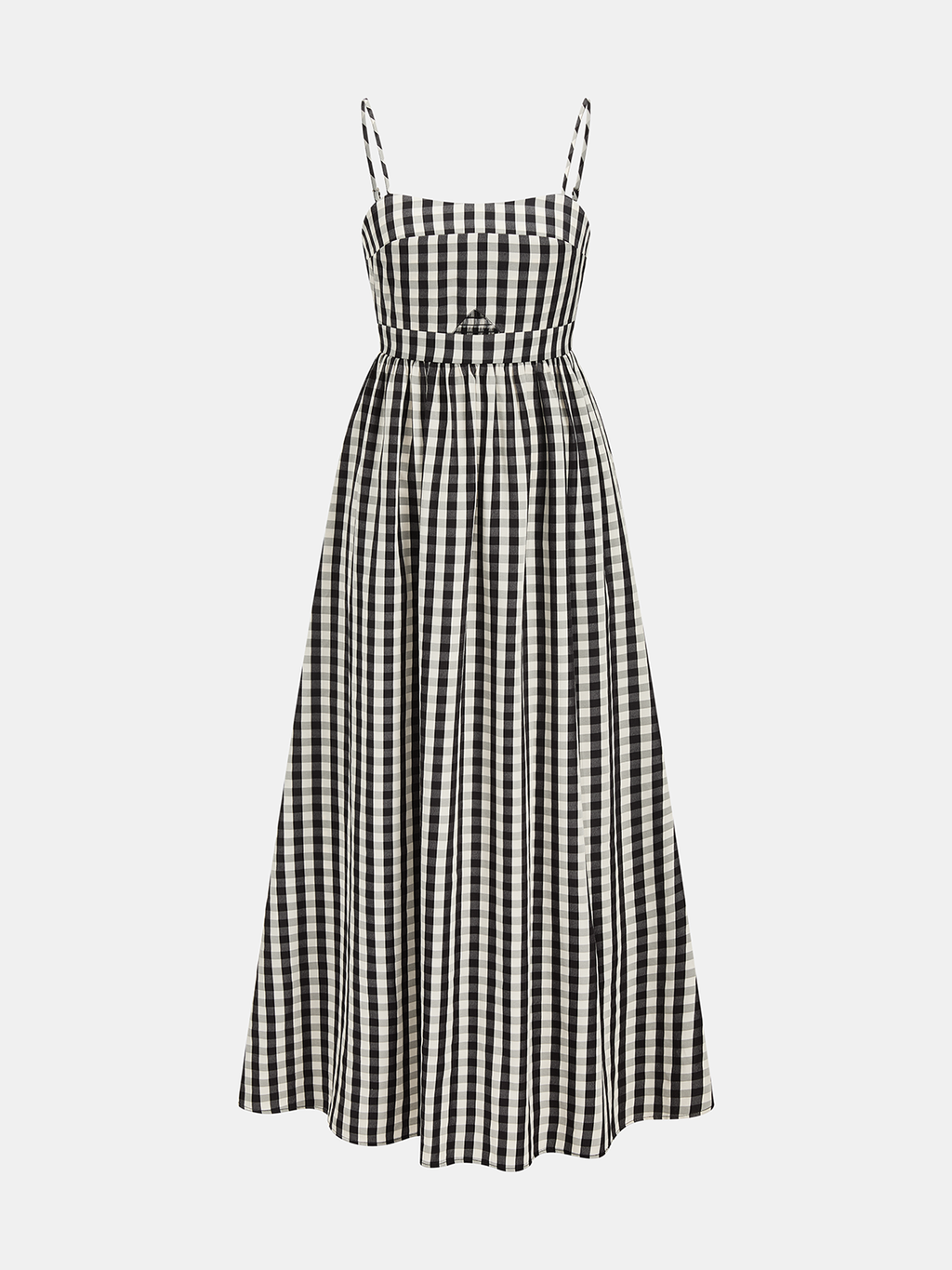 Gingham Cotton Maxi Dress with Cutout Cami Detail