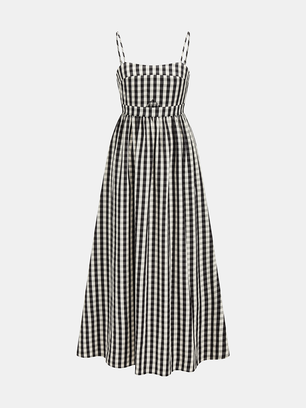 Gingham Cotton Maxi Dress with Cutout Cami Detail