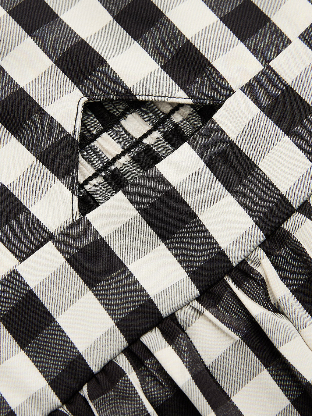 Gingham Cotton Maxi Dress with Cutout Cami Detail