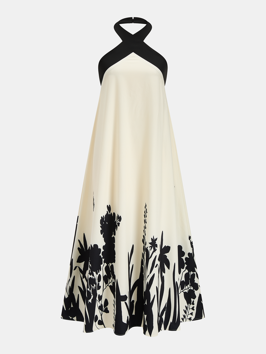 Floral Print Halter Midi Dress