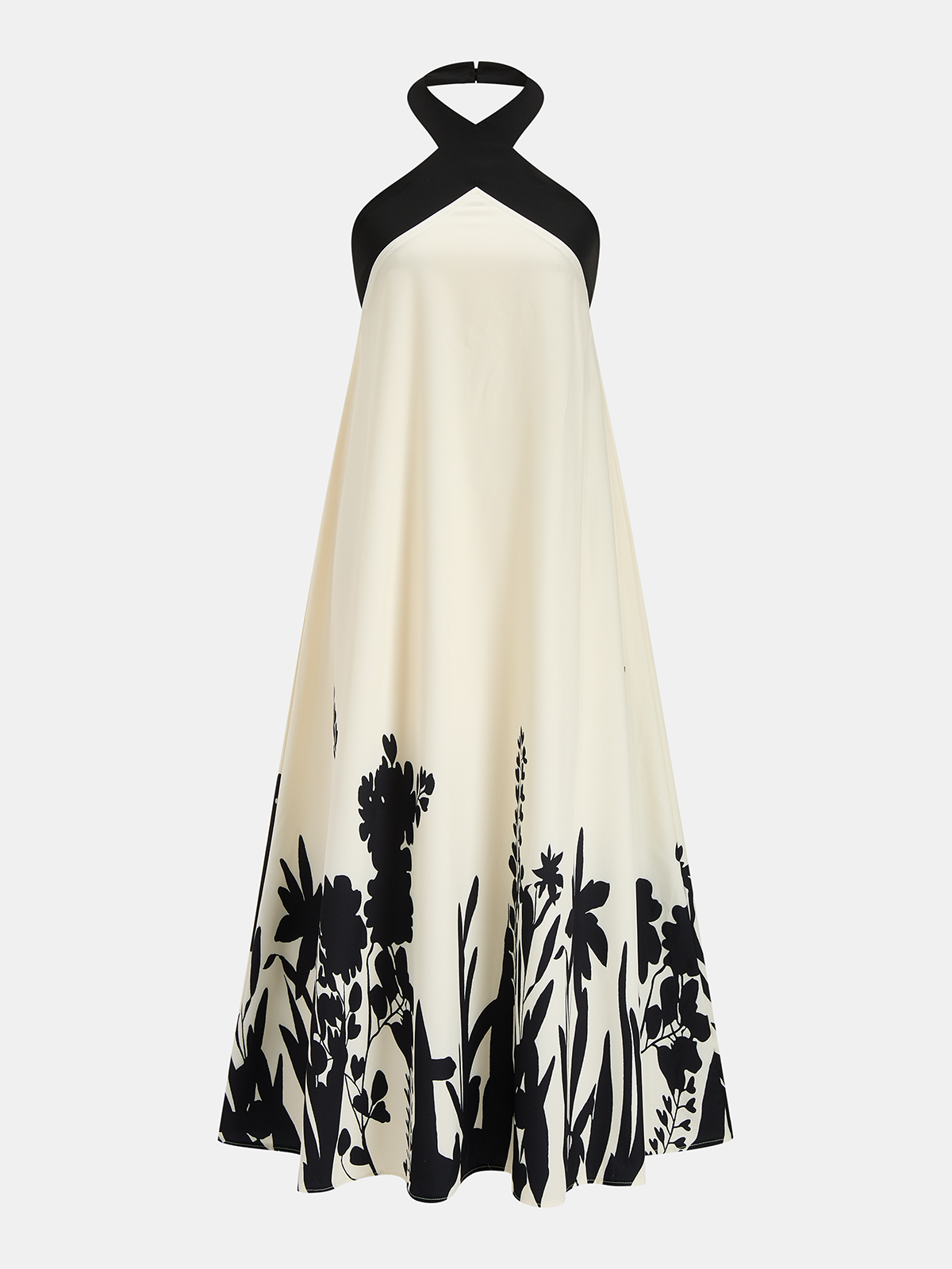 Floral Print Halter Midi Dress