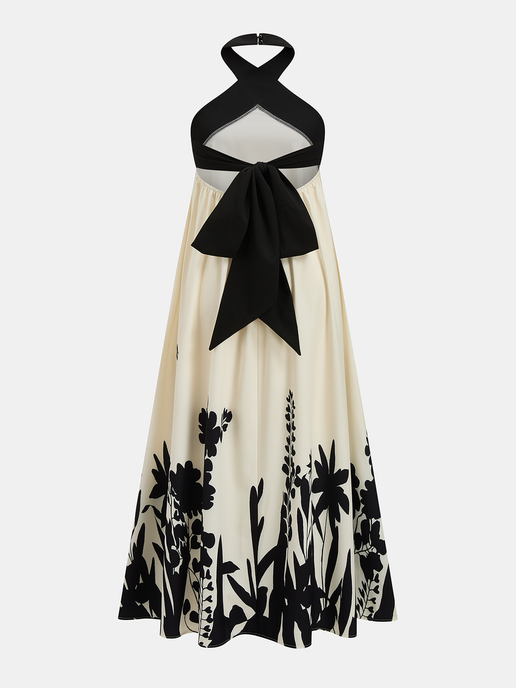Floral Print Halter Midi Dress