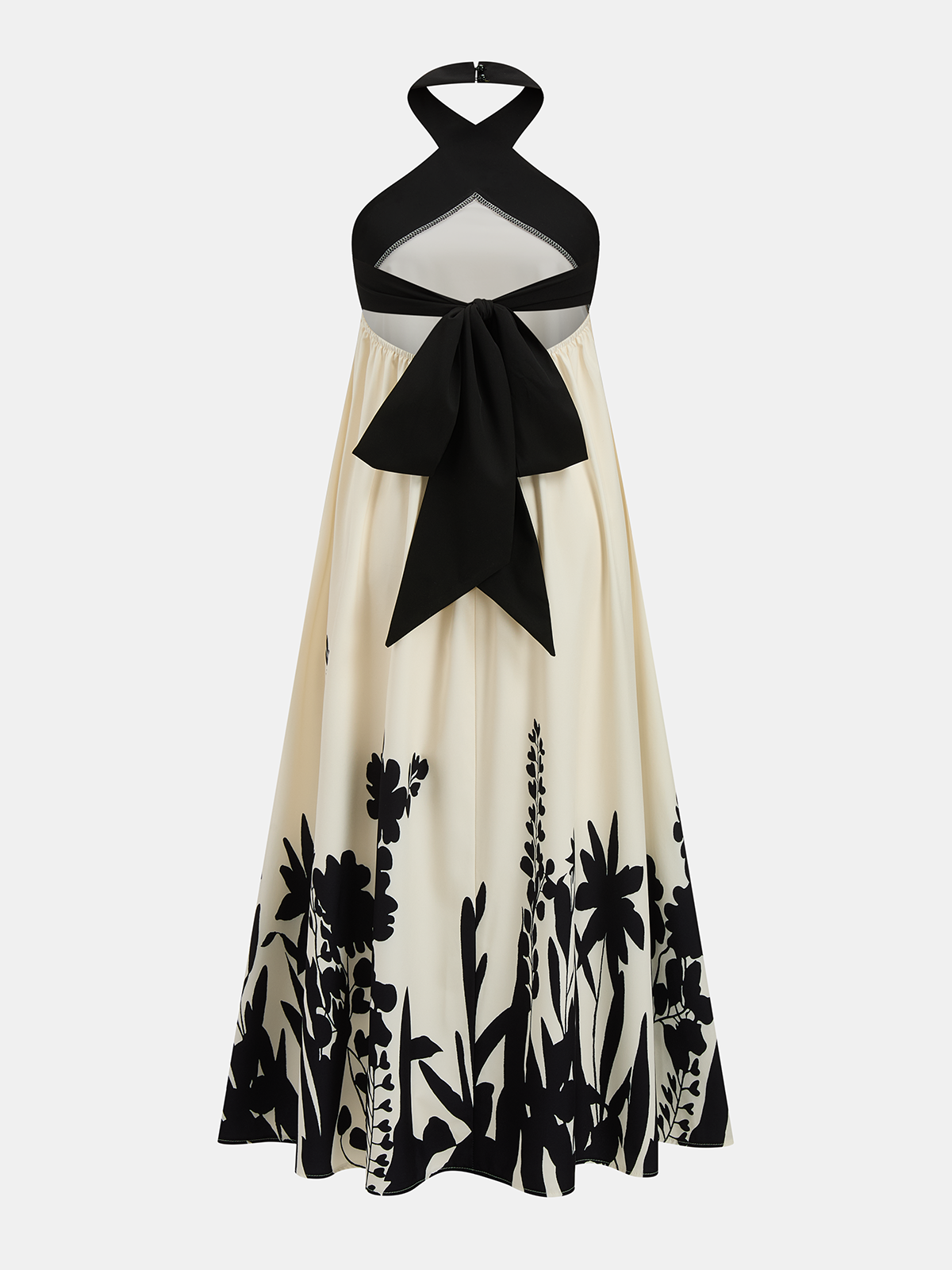 Floral Print Halter Midi Dress