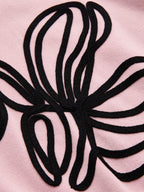 Short Sleeve Knit Dress with 3D Floral Appliques