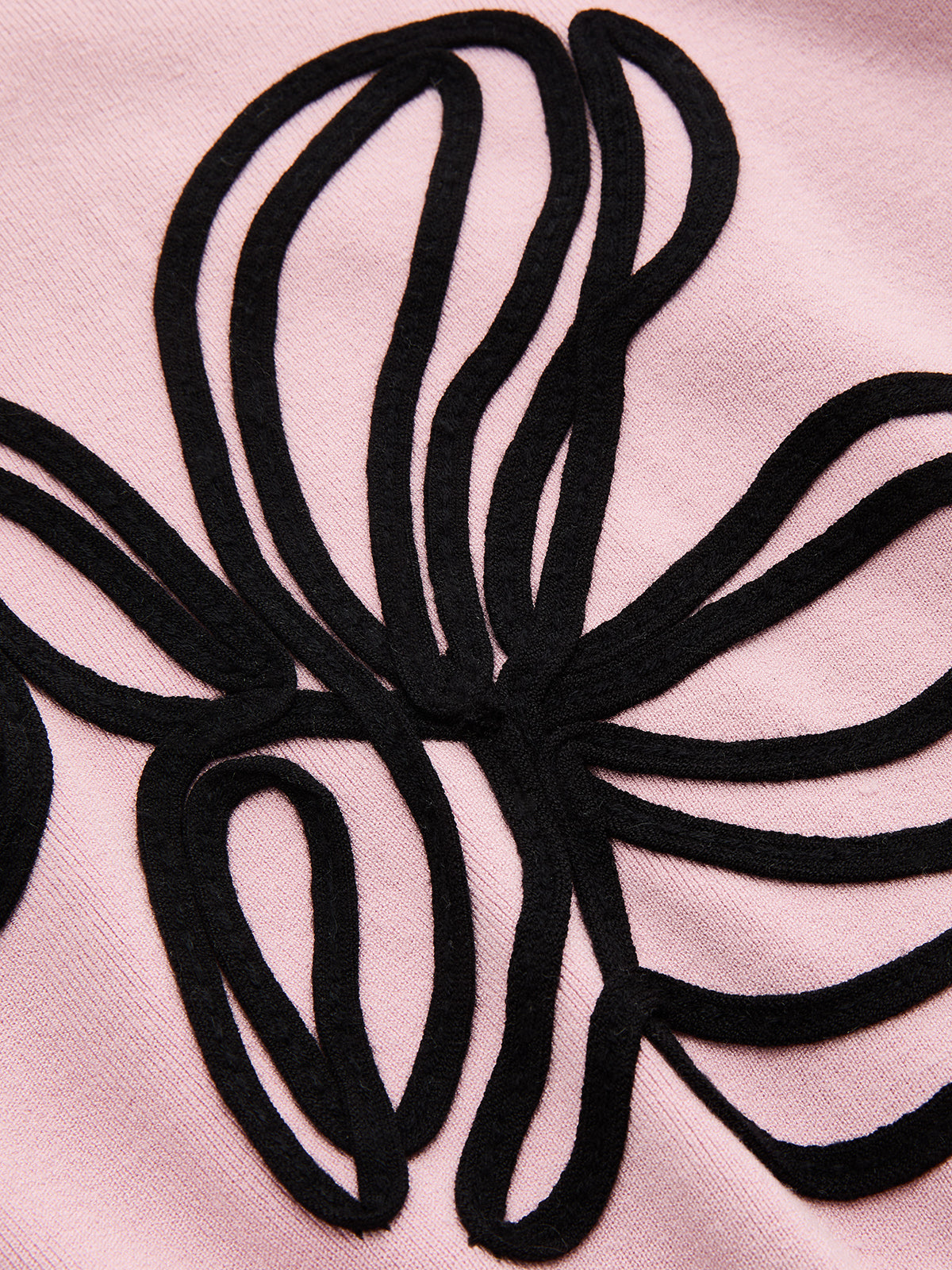 Short Sleeve Knit Dress with 3D Floral Appliques