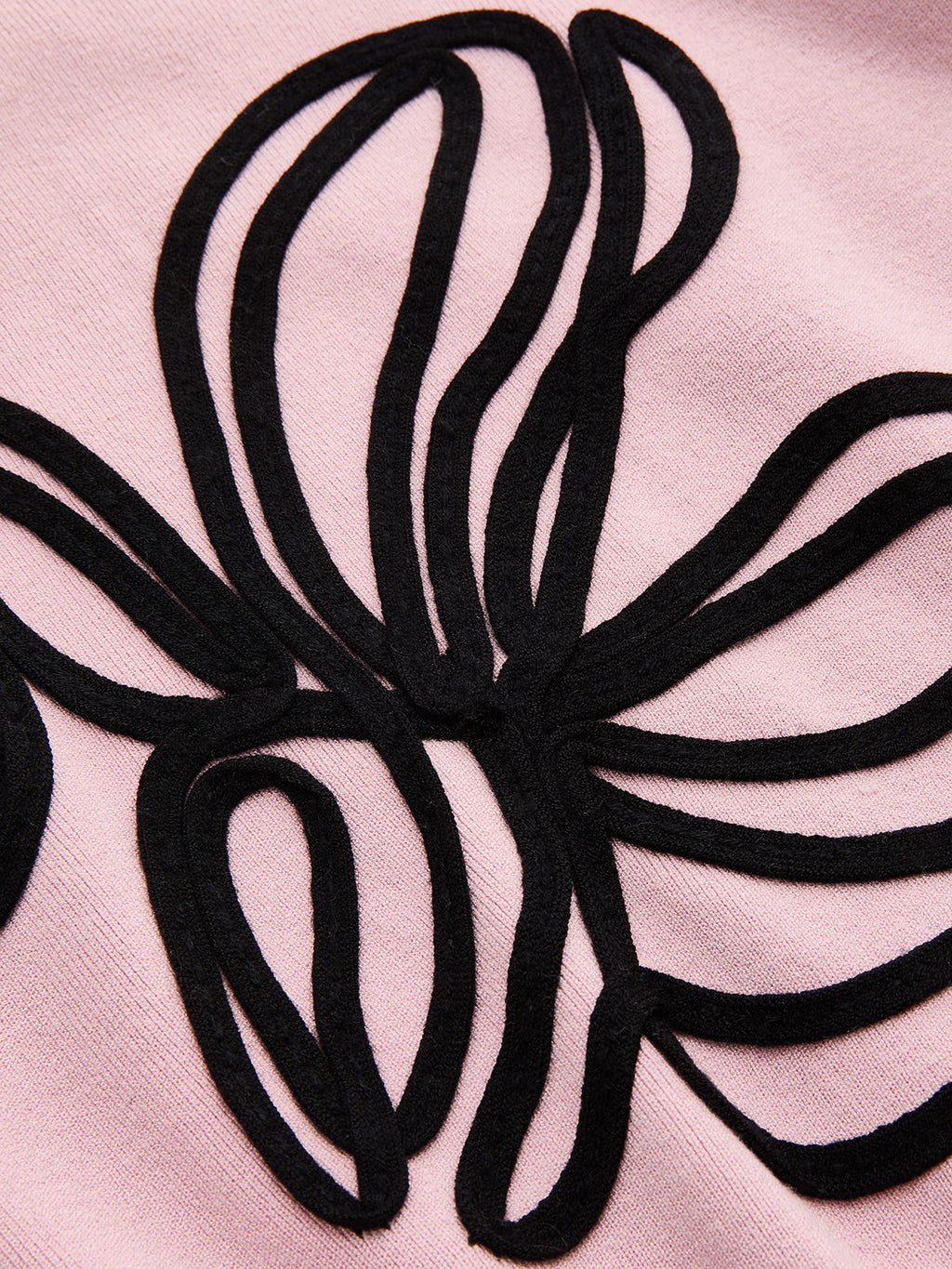 Short Sleeve Knit Dress with 3D Floral Appliques