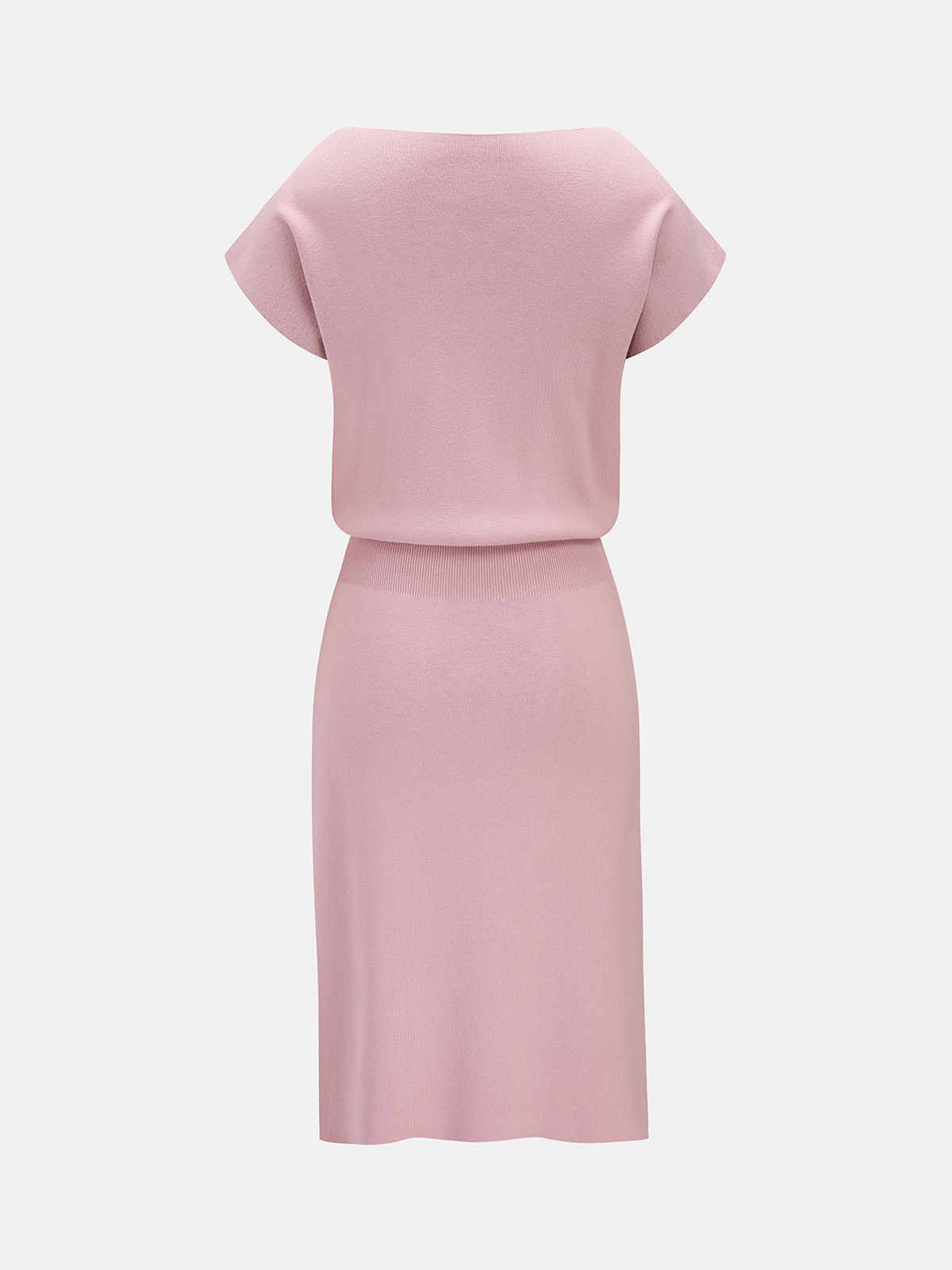 Short Sleeve Knitted Dress with 3D Floral Appliques