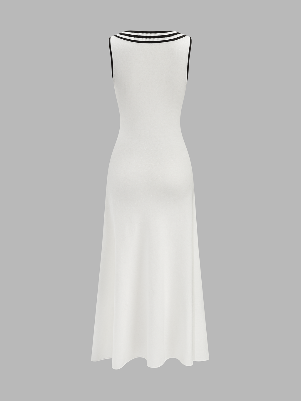 Striped Sleeveless V-Neck Knitted Maxi Dress
