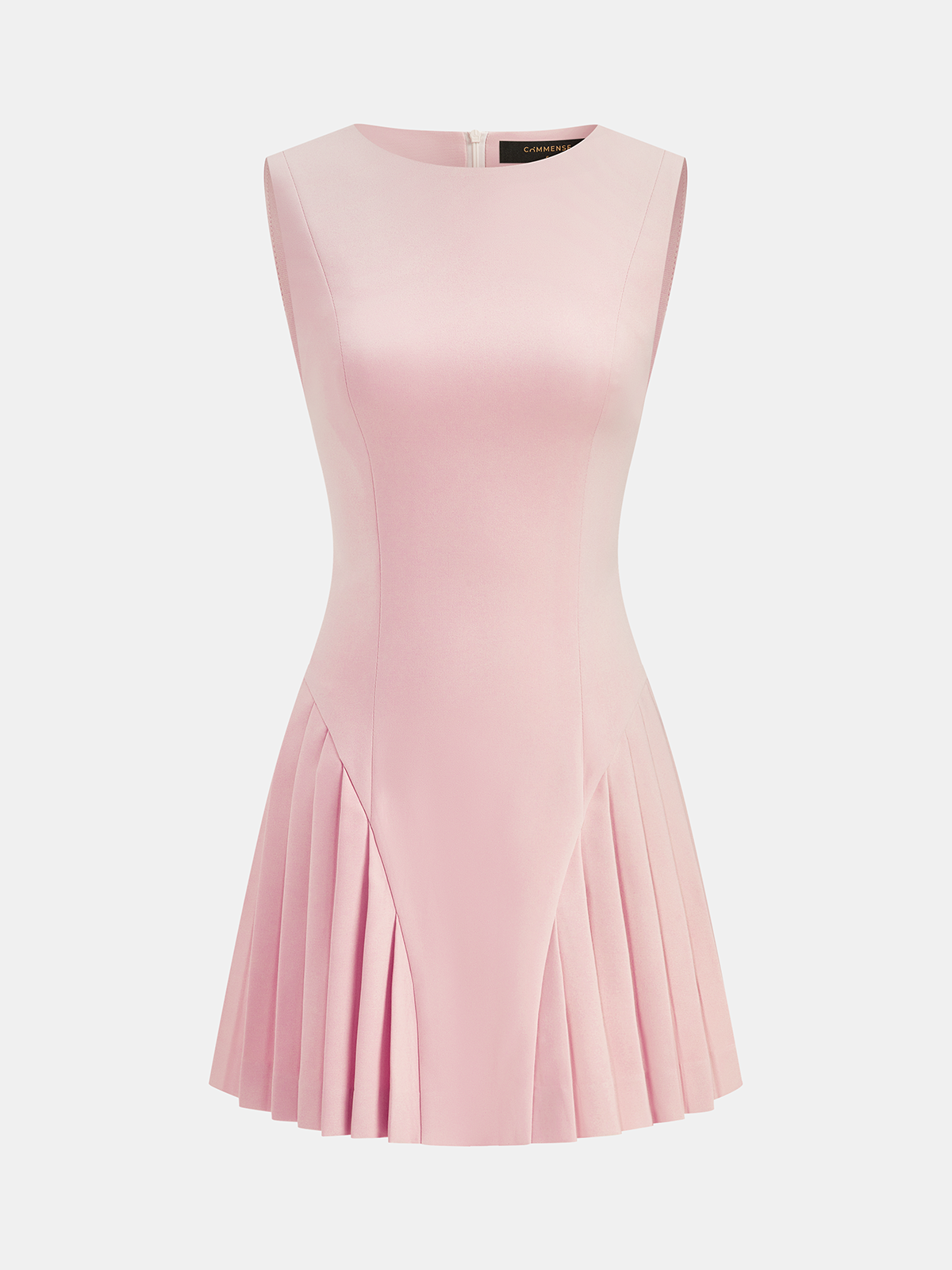 Sleeveless Mini Dress with Elegant Pleats