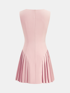 Sleeveless Mini Dress with Elegant Pleats