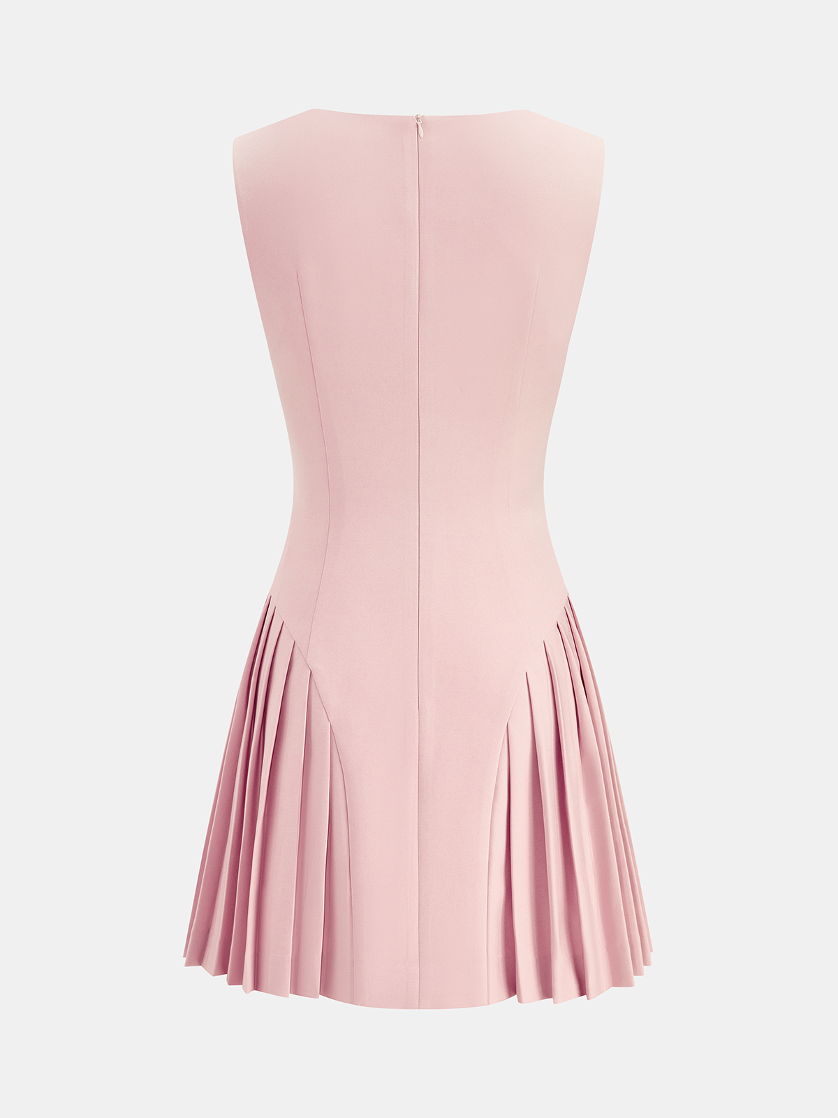 Sleeveless Mini Dress with Elegant Pleats