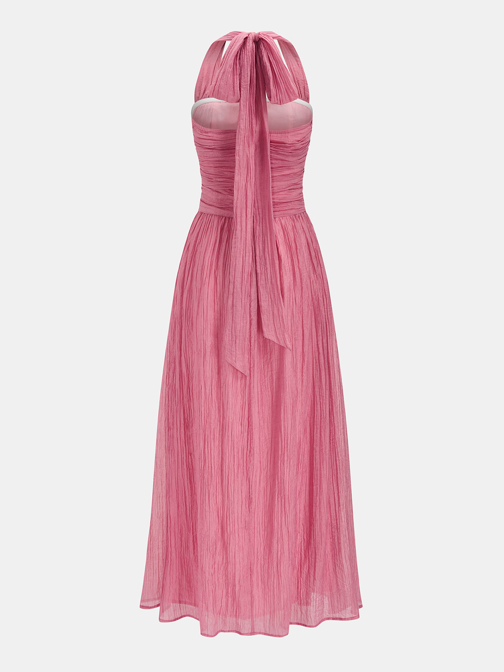 Textured Halter Maxi Dress with Crinkled Design